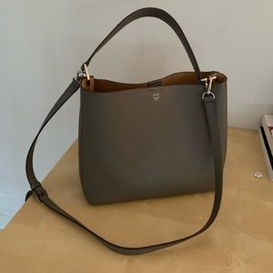MCM stone color bucket bag